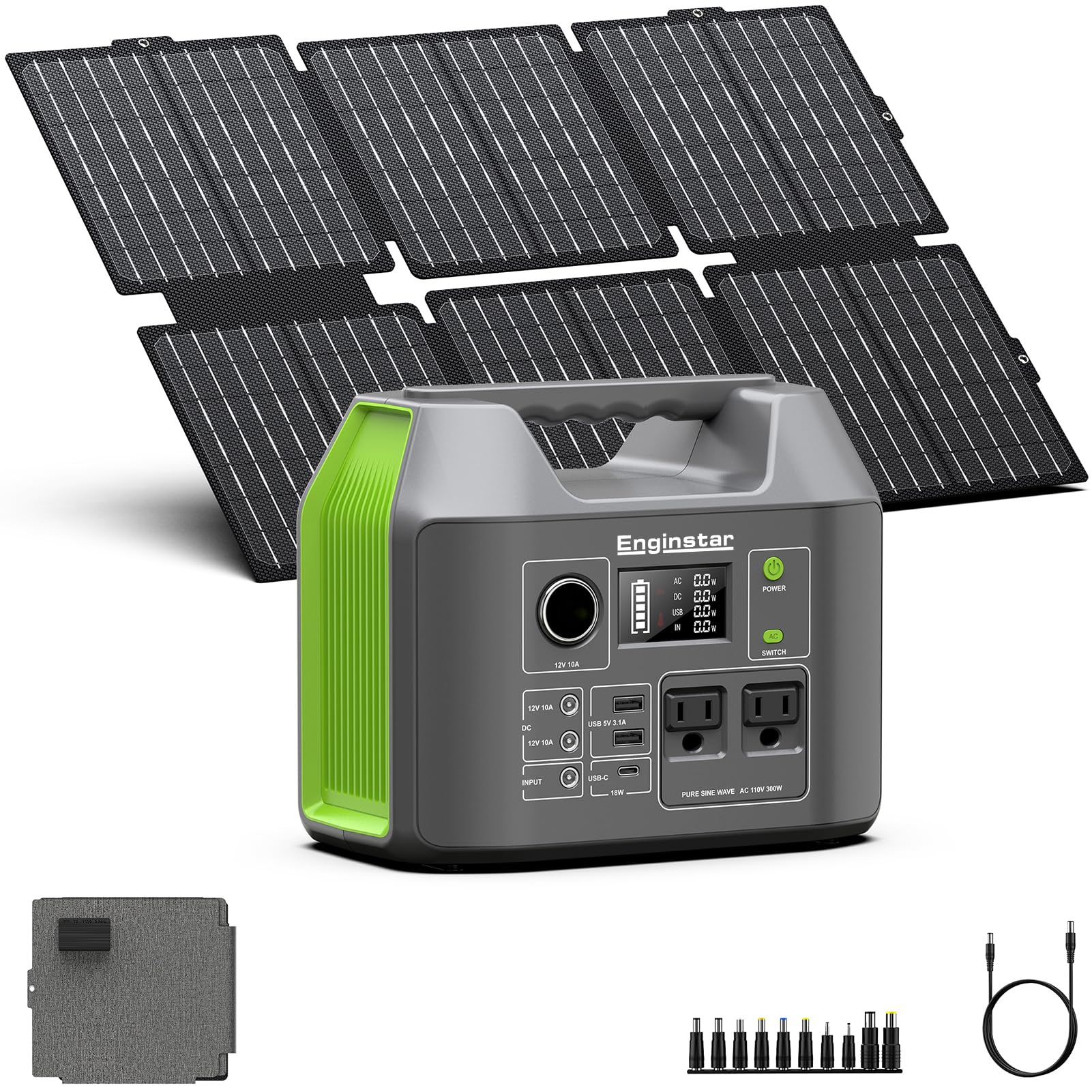 EnginStar Portable Solar Generator 300W