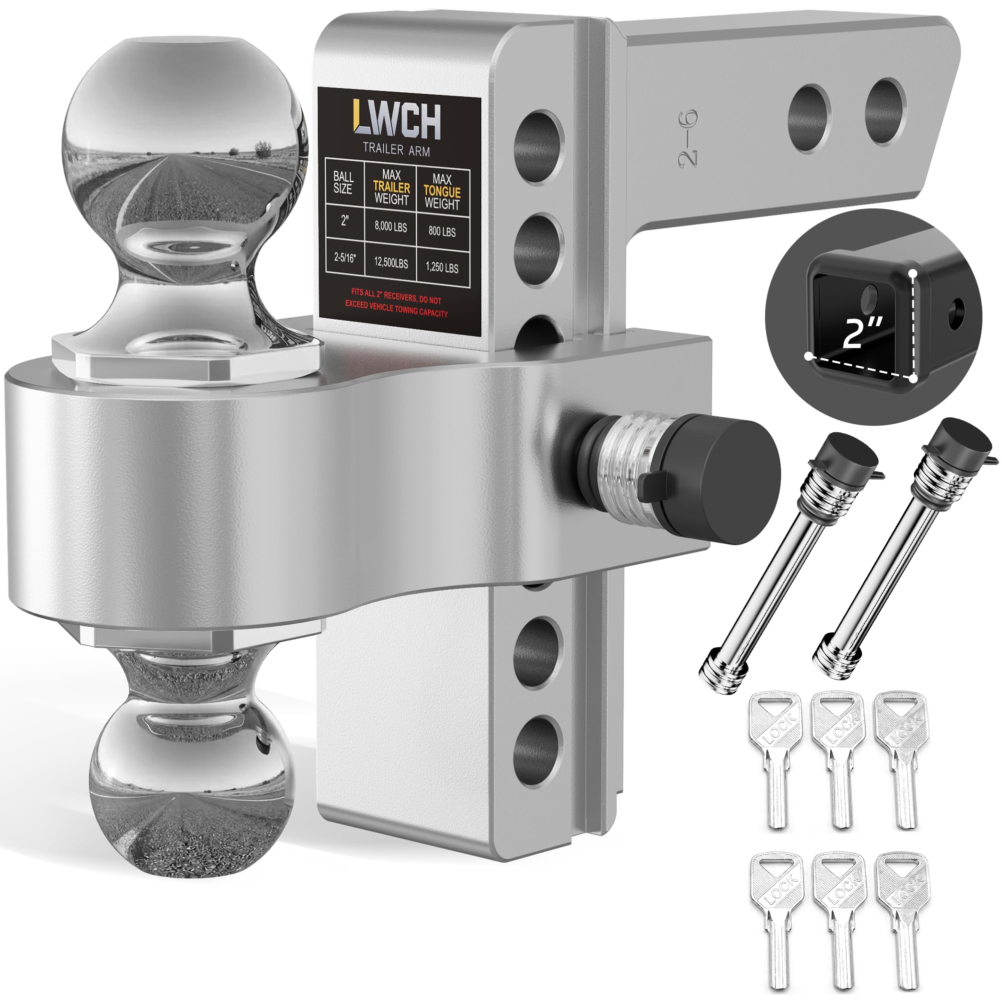 LWCH Adjustable Trailer Hitch 12,500 LBS