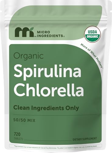 Organic Chlorella Spirulina Tablets 3000mg 720ct