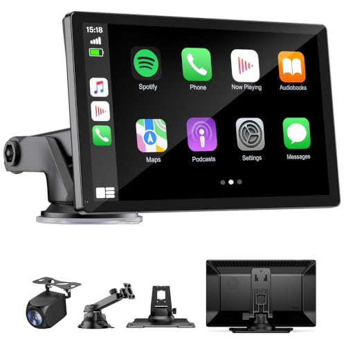 HAUXIY 9" Wireless Carplay Screen with Dash Cam