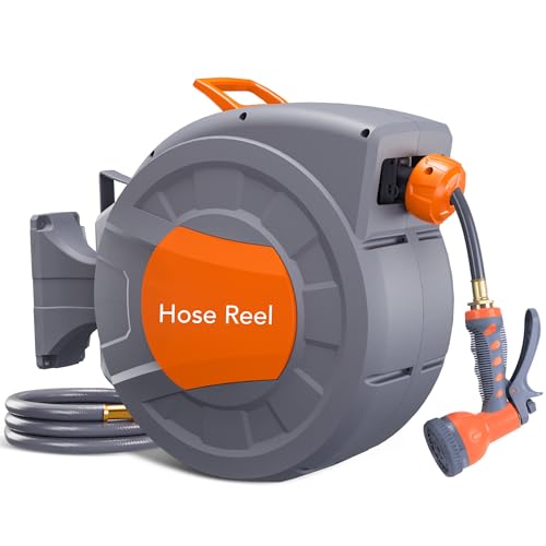 GAOMON Garden Hose Reel with Sprayer
