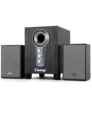 Cinnkeyi LED Computer Speakers with Subwoofer