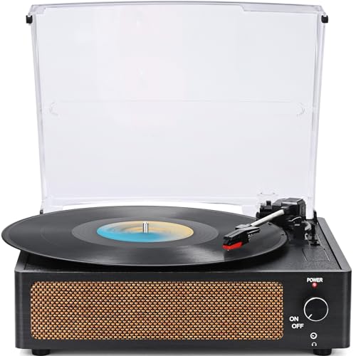 WOCKODER Vintage Turntable with Bluetooth and Speakers