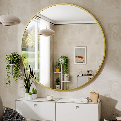 Beautypeak Gold Round Mirror