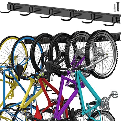 TORACK Bike Storage Rack, 6 Bike Rack Wall Mount Home and Garage Organizer