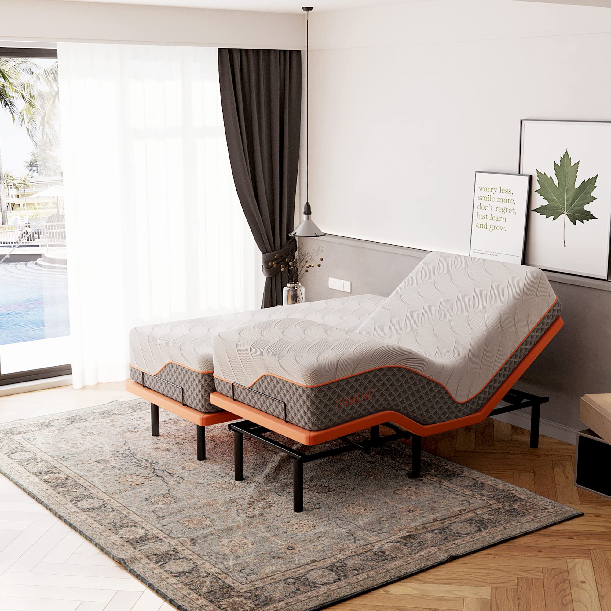 &lrm;ESHINE Split King Adjustable Bed with Mattress
