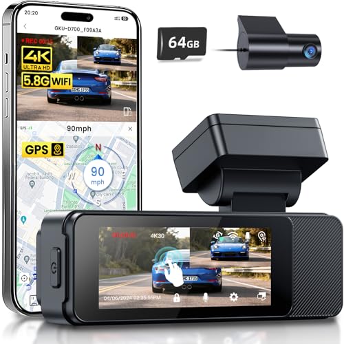 GKU 4K Dash Cam Front and Rear