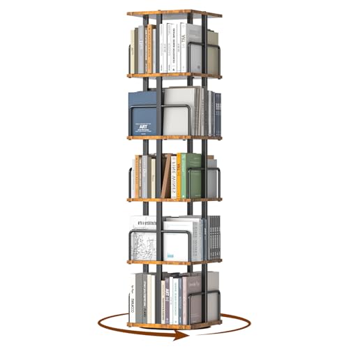 Nylaira 5-Tier Rotating Bookshelf