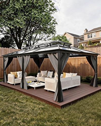 GarveeLife Hardtop Gazebo 12x20 ft Polycarbonate Roof