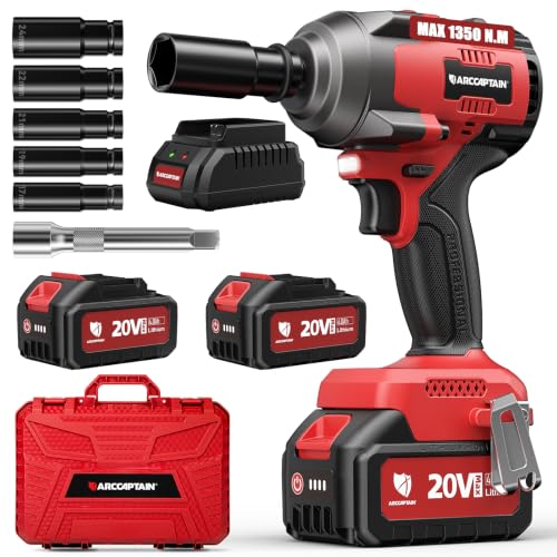 Arccaptain Cordless Impact Wrench 1350Nm