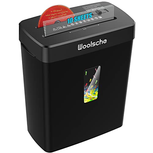 Woolsche 10-Sheet Cross Cut Paper Shredder