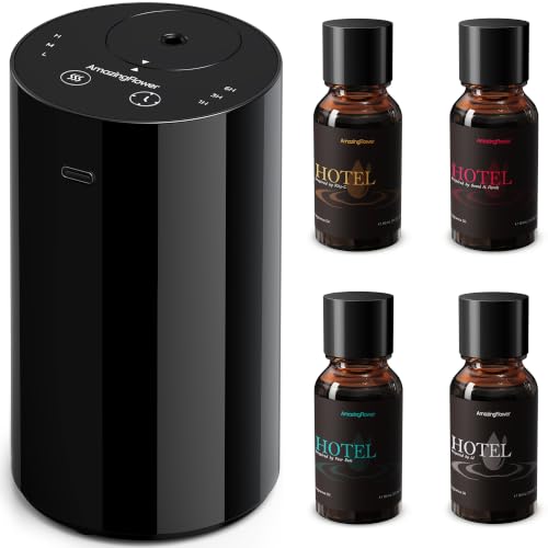 Waterless Essential Oil Diffuser Starter Kit with 4x10mL Hotel Scent Oils