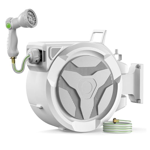 LuckyTech 100ft Retractable Garden Hose Reel