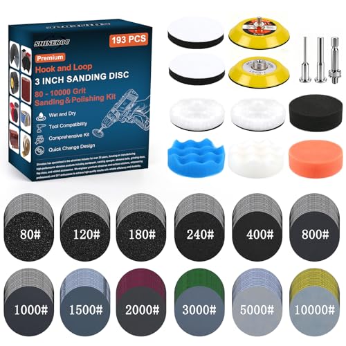 Shineboc 193Pcs Polishing Kit Sanding Discs