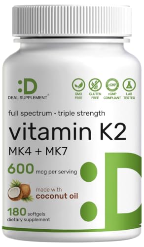 Vitamin K2 600mcg, 180 Softgels