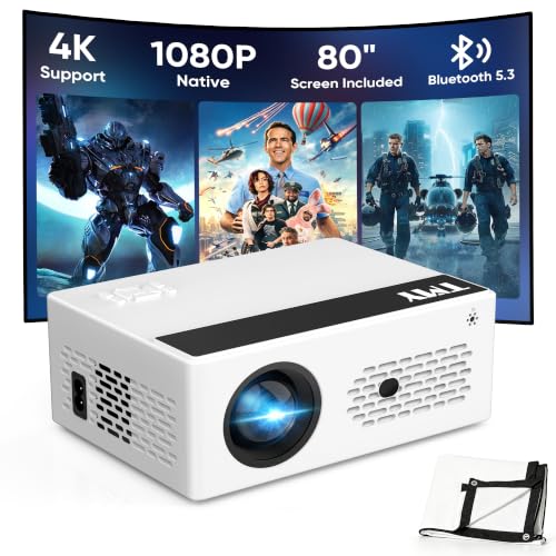 TMY Bluetooth Mini Projector with Screen