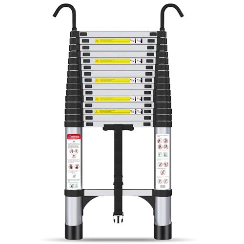 Wolec Telescoping Ladder 14.5 FT with Hooks