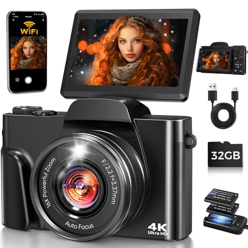 FACLAM 4K WiFi Vlogging Camera 64MP