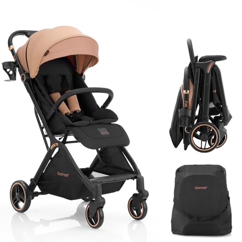 Gromast Gravity Folding Baby Stroller - Khaki