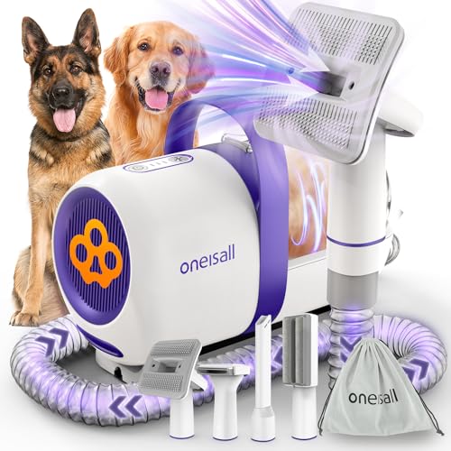 Oneisall Dog Grooming Vacuum Brush for Shedding