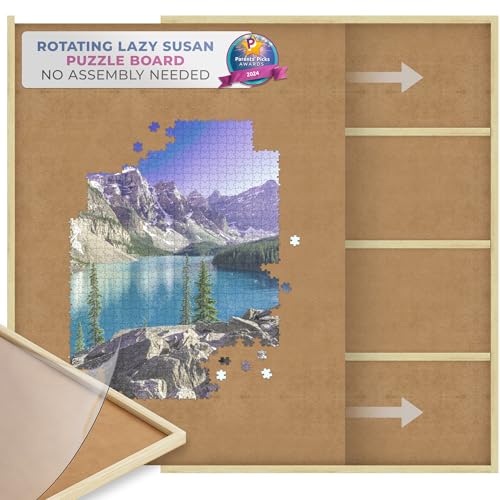 Wooden Jigsaw Puzzle Board with Drawers