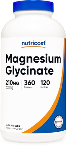 Nutricost Magnesium Glycinate Supplement, 210 mg, 360 Count