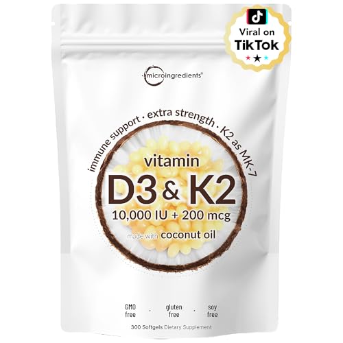 Micro Ingredients Vitamin D3 10000 IU Plus K2