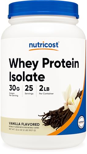 Nutricost Vanilla Whey Protein Isolate Powder 2LBS