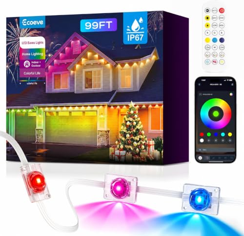 Ecoeve Permanent Outdoor Lights 100ft RGB+IC