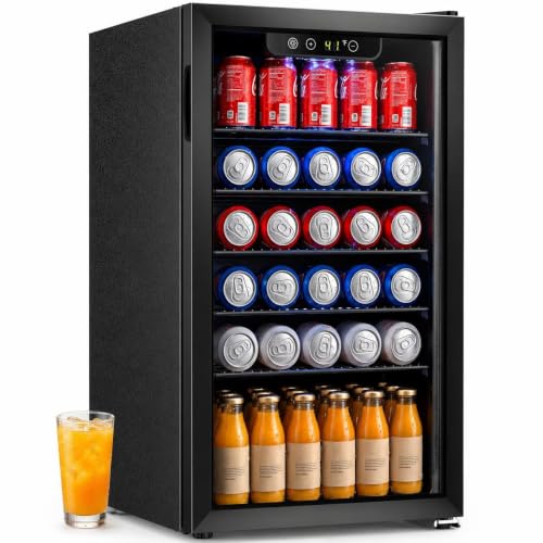 COWSAR Mini Fridge, 130 Can Beverage Refrigerator
