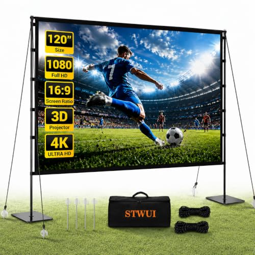STWUI 120 Inch Portable Projector Screen with Stand