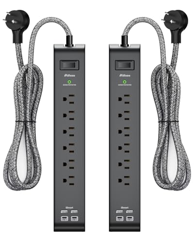Mifaso Surge Protector Power Strip 6-Outlet 4-USB