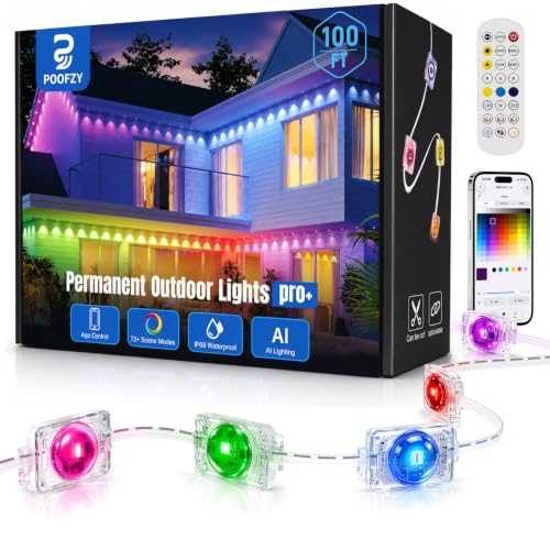 POOFZY Smart Outdoor Lights 100FT