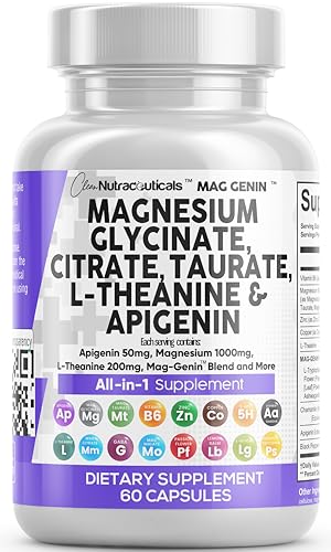 Magnesium Glycinate Complex 1000mg Supplement - 60 Count