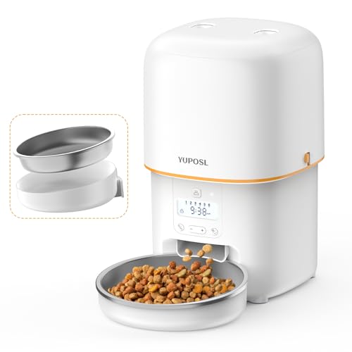Yuposl Automatic Pet Feeder with Stainless Steel Bowl