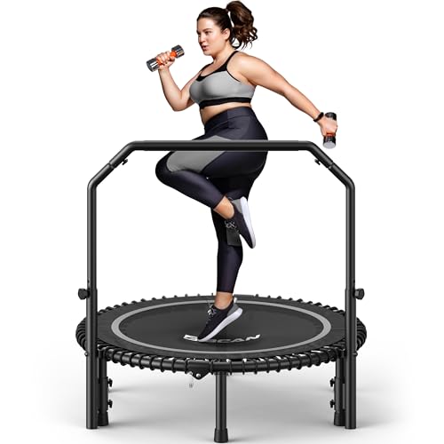 BCAN 40" Mini Rebounder Trampoline with Adjustable Handle