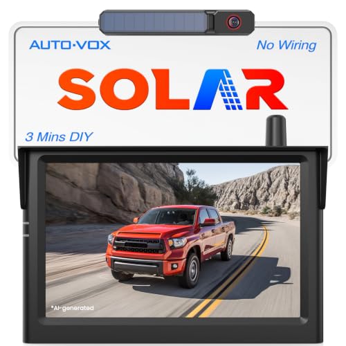 AUTO-VOX Solar Wireless Backup Camera with 5" Monitor
