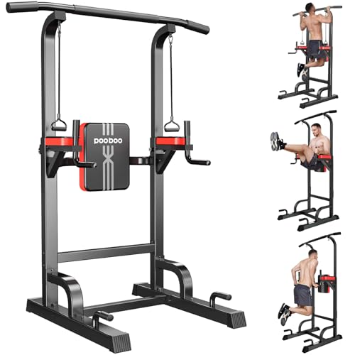 Pooboo Adjustable Power Tower Pull Up Bar