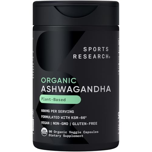 Sports Research Organic Ashwagandha KSM-66 600 mg