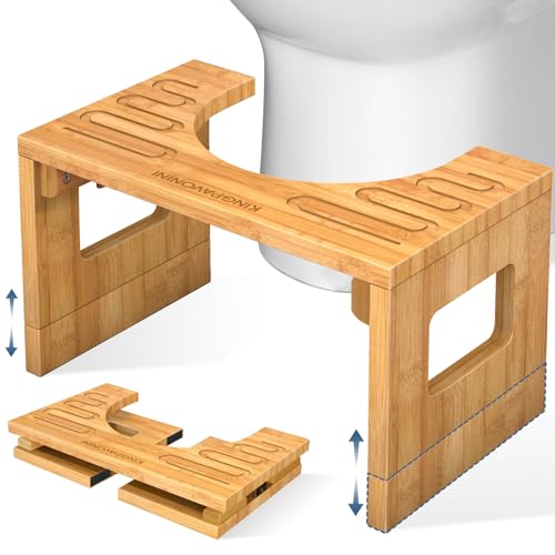 KingPavonini Bamboo Adjustable Toilet Stool