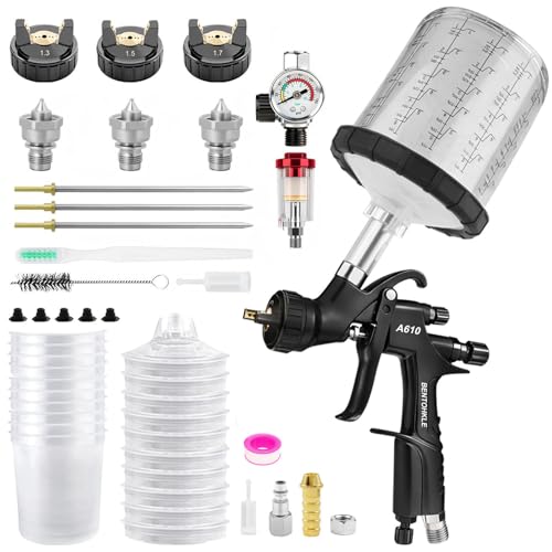 BENTOHKLE R500 LVLP Air Spray Gun with Paint Cups