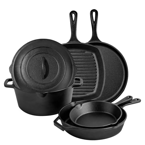 Asderote Cast Iron Cookware Set