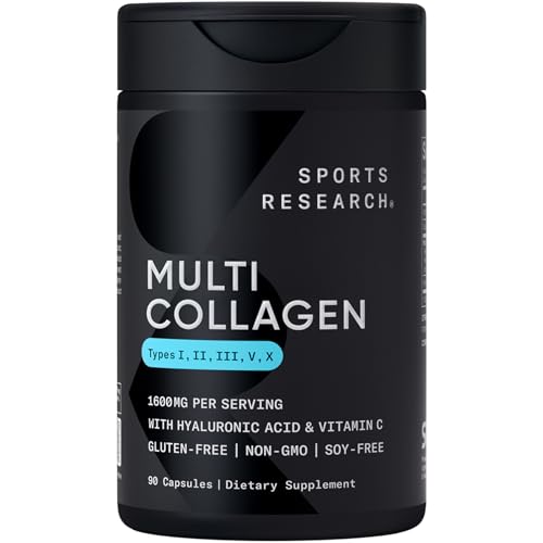 Sports Research Multi Collagen Peptides with Hyaluronic Acid & Vitamin C