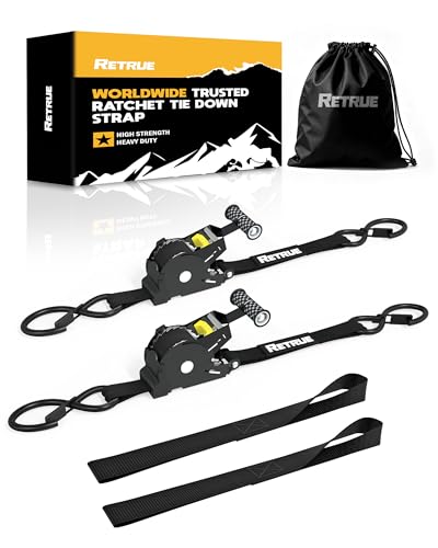 RETRUE Heavy Duty Retractable Ratchet Straps