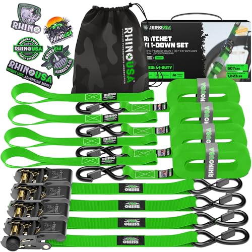 Rhino USA Ratchet Straps Tie Downs 4-Pack