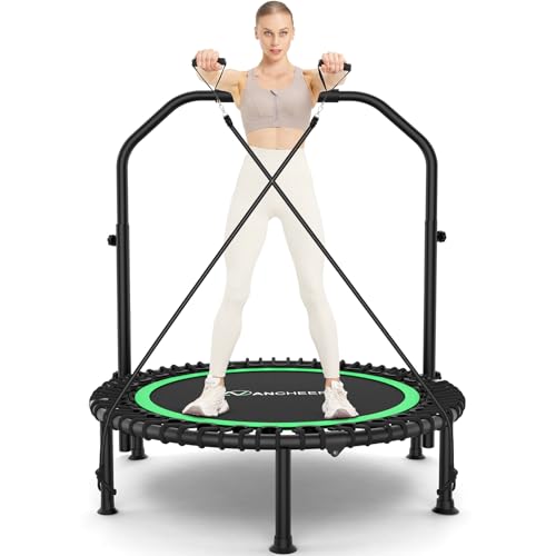 ANCHEER Foldable Mini Trampoline with Adjustable Handle