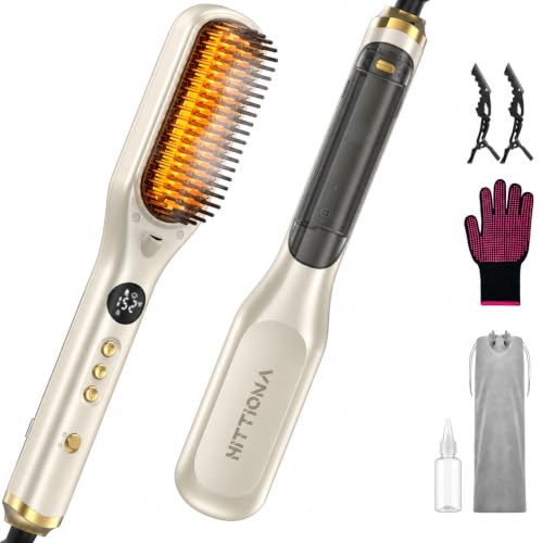 HITTIONA Steam Hair Straightener Brush