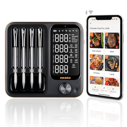 Inkbird Wireless Meat Thermometer with 4 Probes INT-14-BW