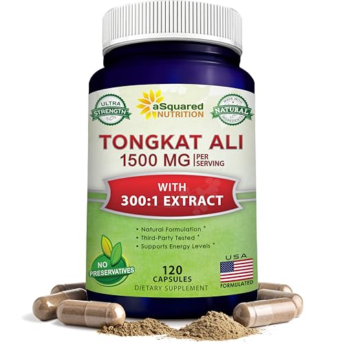 ASquared Nutrition Tongkat Ali 1500mg Supplement
