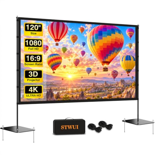 Outdoor Projector Screen with Stand 120 Inch